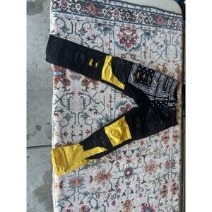 Jordan Craig Kids 7 Legacy Represent Patchwork Jeans Black Yellow